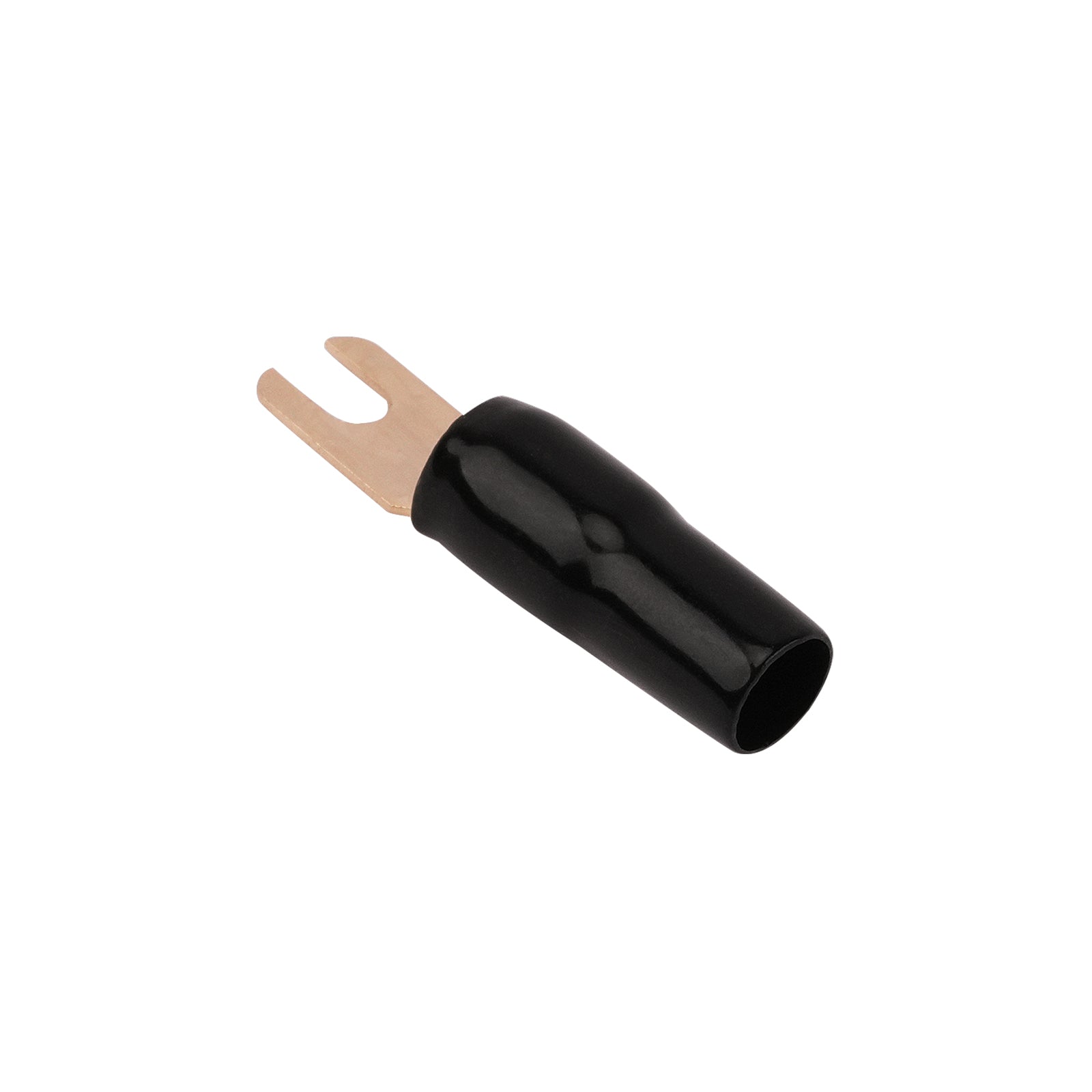8AWG Gold Plated Spade Fork Terminal, Black (PTSX-8BLK)