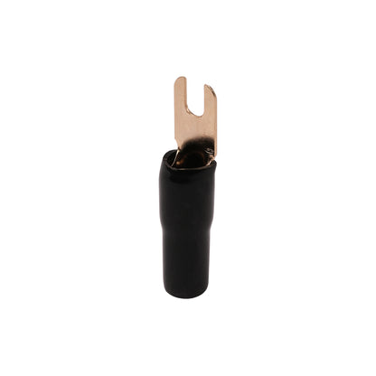 8AWG Gold Plated Spade Fork Terminal, Black (PTSX-8BLK)