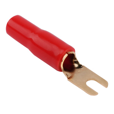 8AWG Gold Plated Spade Terminal, Red (PTSX-8RED)