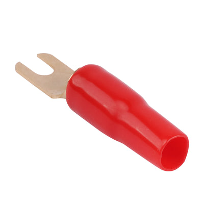 8AWG Gold Plated Spade Terminal, Red (PTSX-8RED)