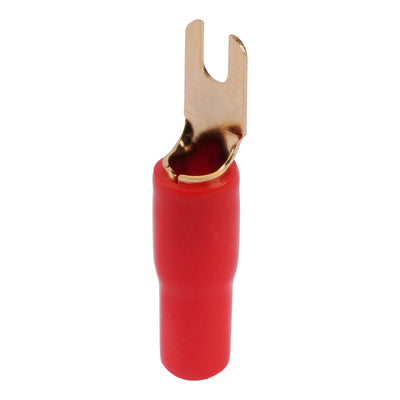 8AWG Gold Plated Spade Terminal, Red (PTSX-8RED)