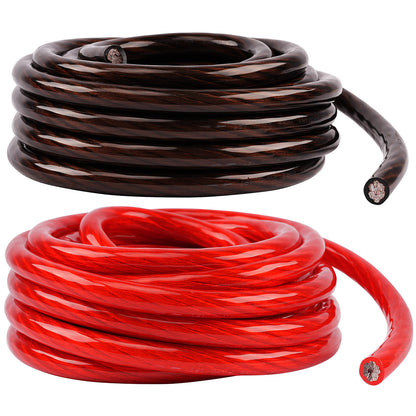 25Ft 0 Gauge Black and 25Ft 0 Gauge Red Primary Wire (PWK-0-25RB)