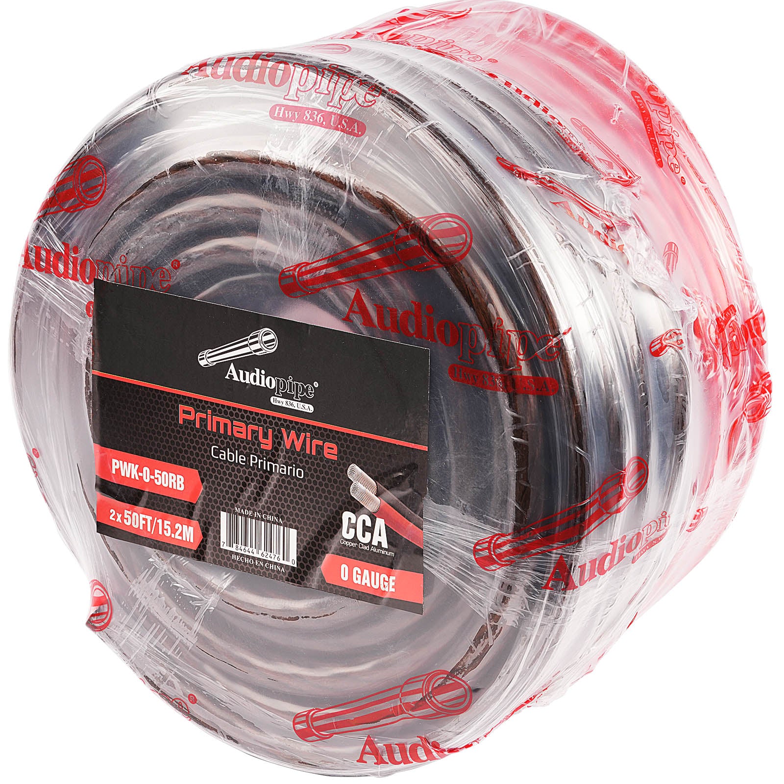 50Ft 0 Gauge Black and 50Ft 0 Gauge Red Primary Wire (PWK-0-50RB)