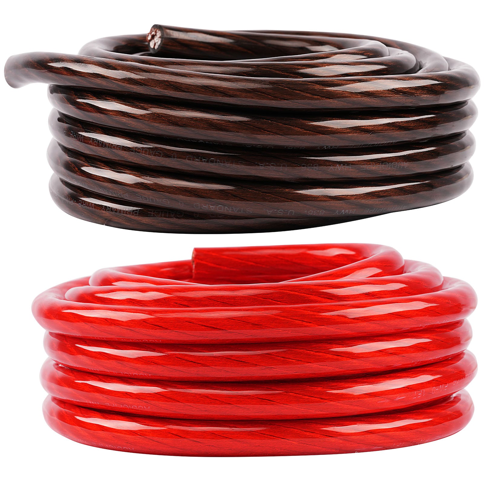 50Ft 0 Gauge Black and 50Ft 0 Gauge Red Primary Wire (PWK-0-50RB)