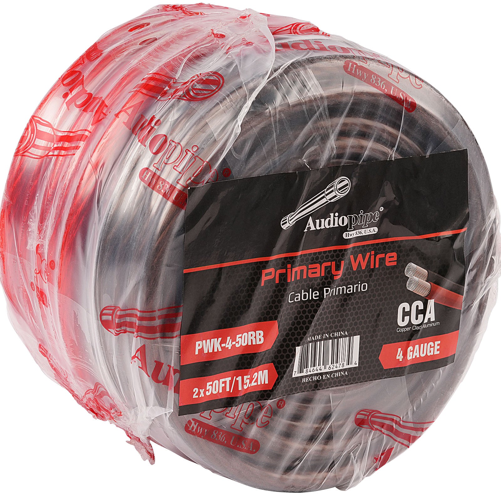 50Ft 4 Gauge Black and 50Ft 4 Gauge Red Primary Wire (PWK-4-50RB)