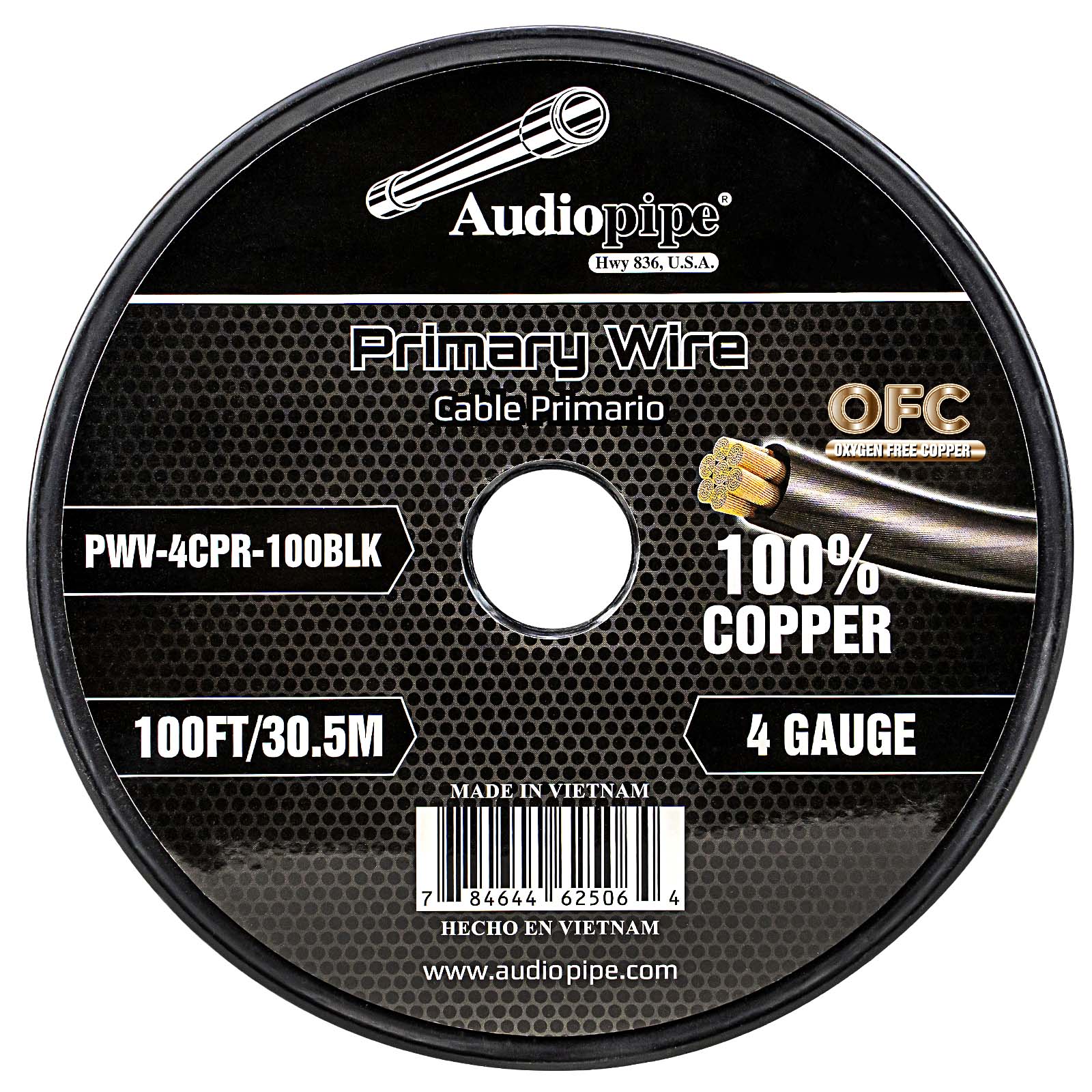 100Ft 4 Gauge Primary Wire (PWV-4CPR-100BLK)