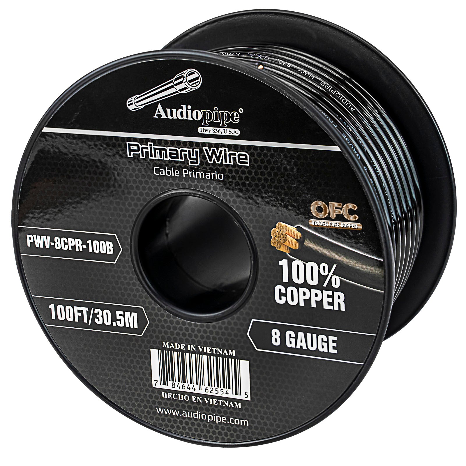 100Ft 8 Gauge Primary Wire (PWV-8CPR-100B)