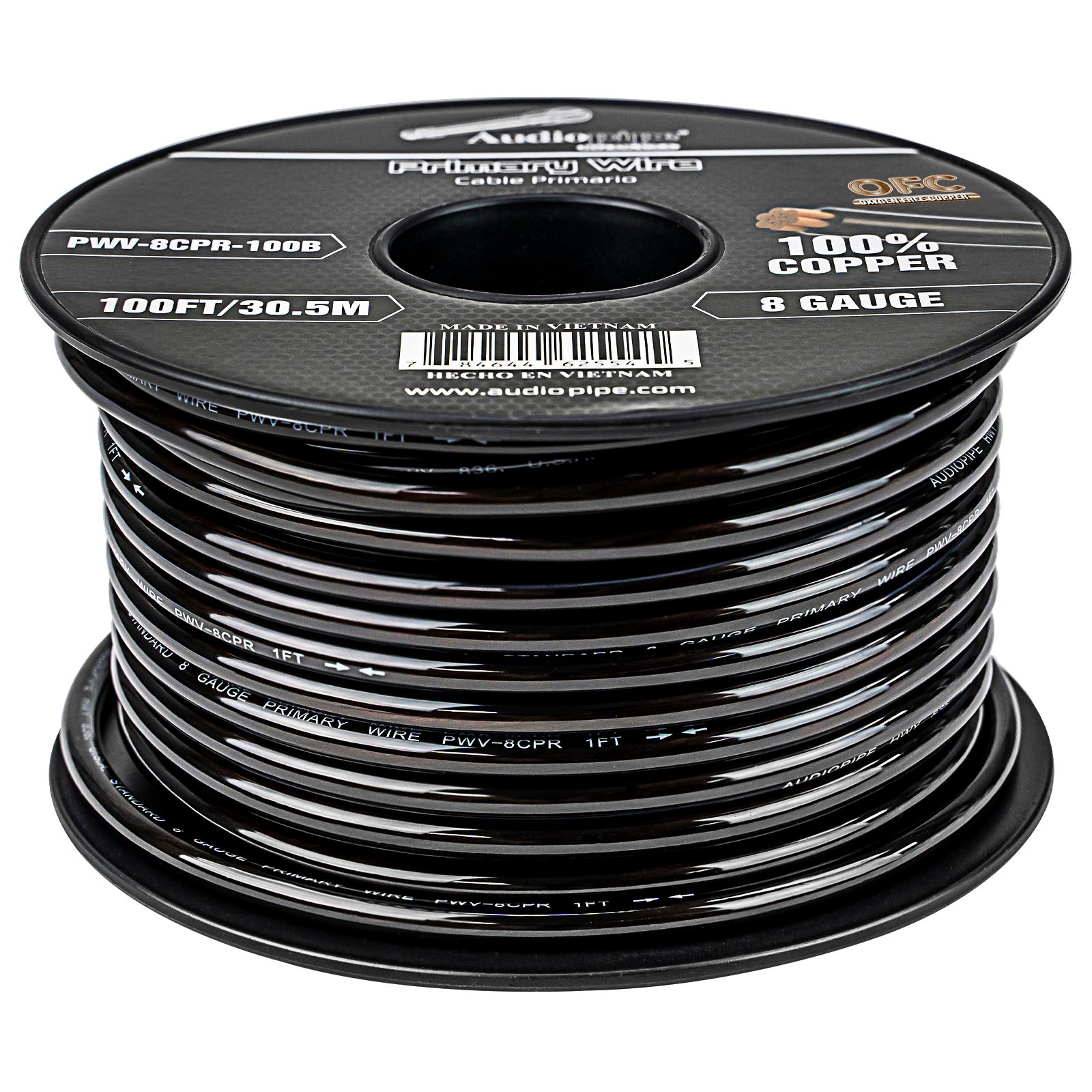 100Ft 8 Gauge Primary Wire (PWV-8CPR-100B)