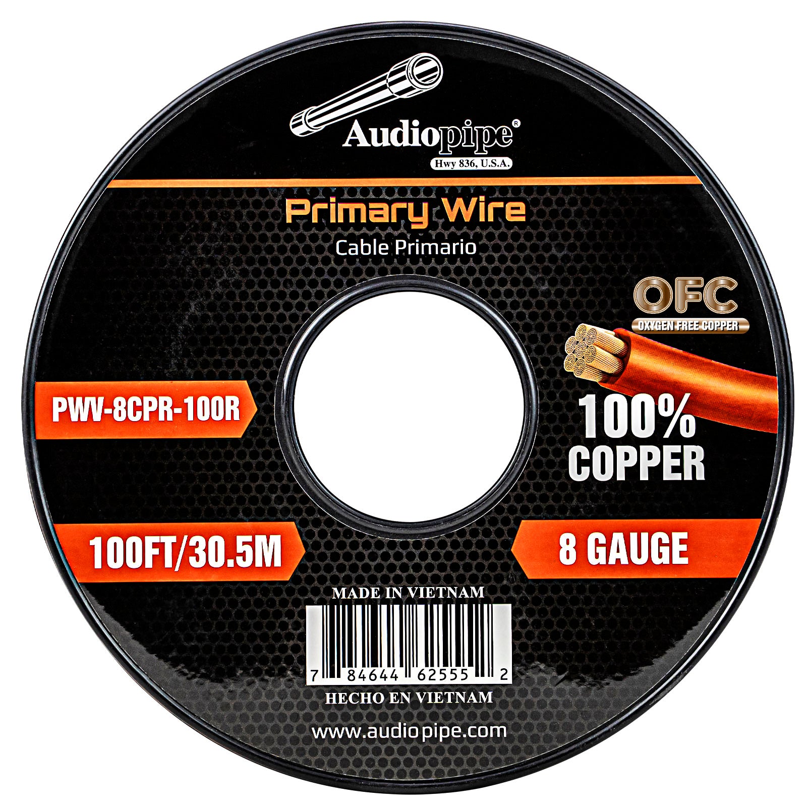 100Ft 8 Gauge Primary Wire (PWV-8CPR-100R)