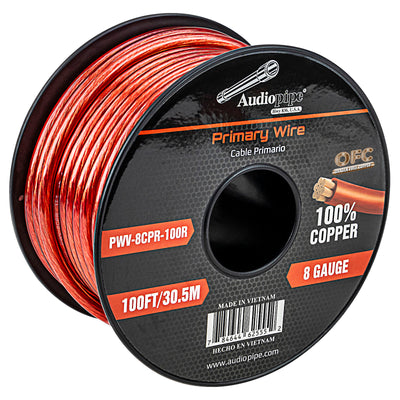 100Ft 8 Gauge Primary Wire (PWV-8CPR-100R)