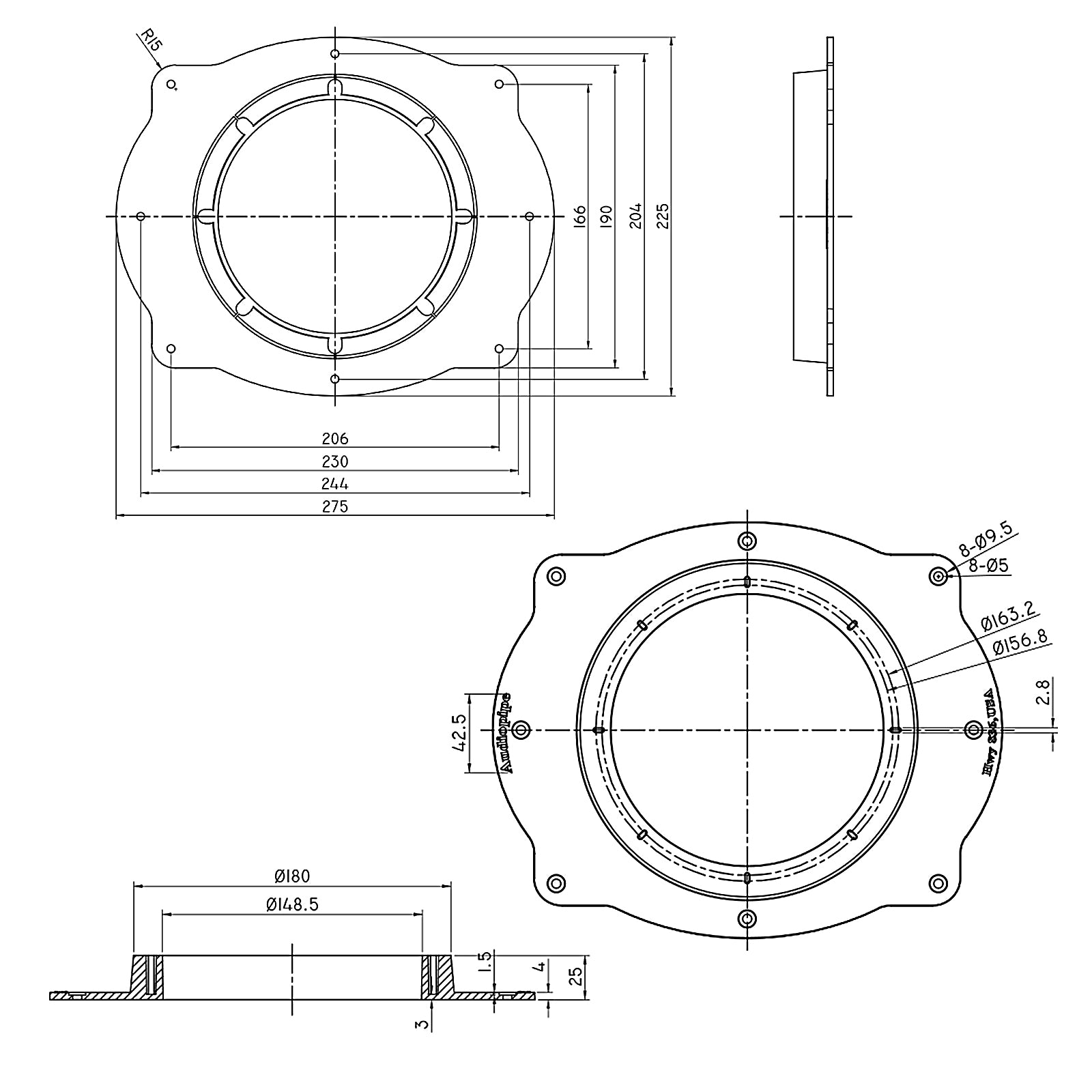 6" Toyota Multi Model Factory Opening to Aftermarket Speakers Adapter Kit (RING-PVC-A69-6), Sold in pairs