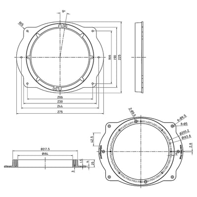 8" Toyota Multi Model Factory Opening to Aftermarket Speakers Adapter Kit (RING-PVC-A69-8), Sold in pairs