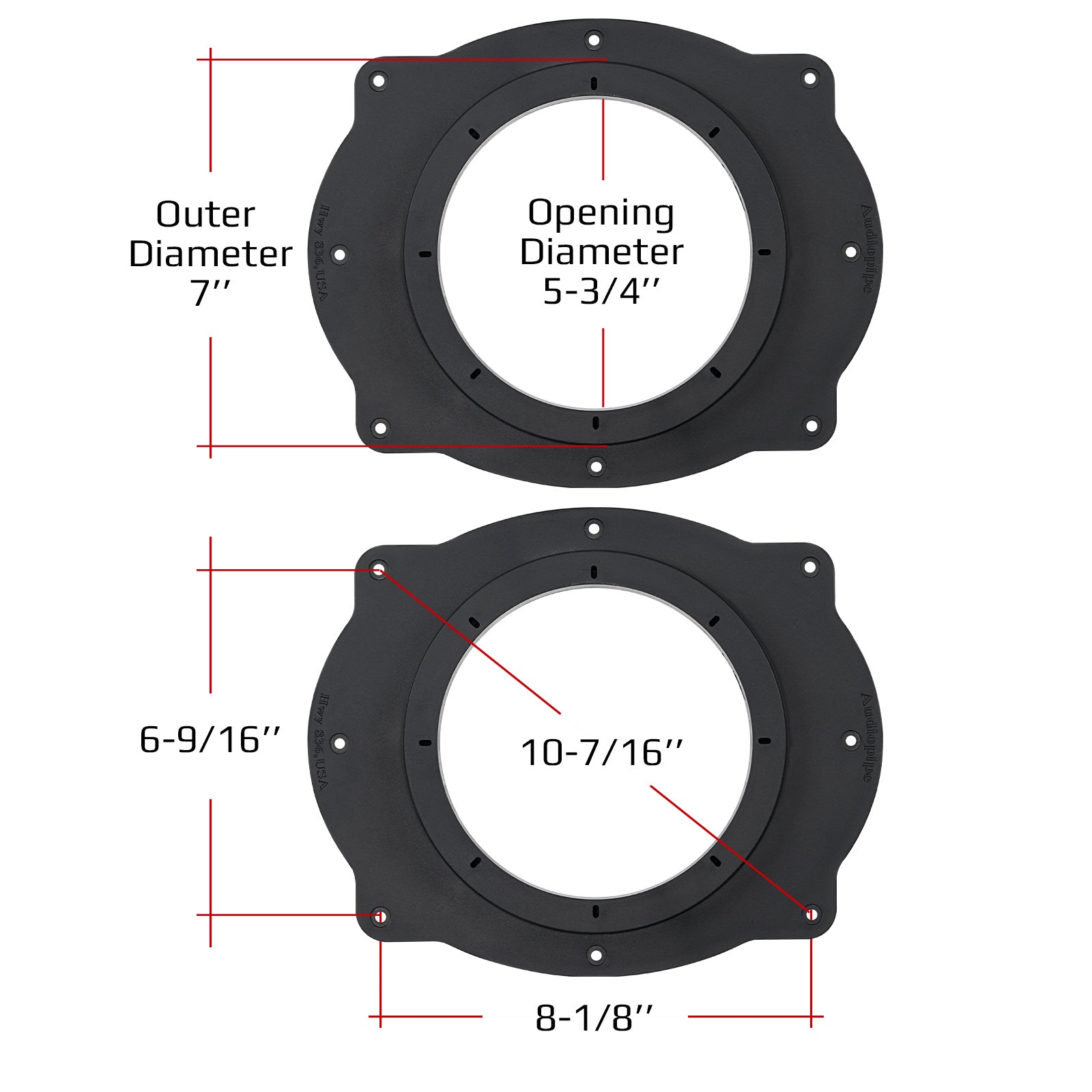 6" Toyota Multi Model Factory Opening to Aftermarket Speakers Adapter Kit (RING-PVC-A69-6), Sold in pairs