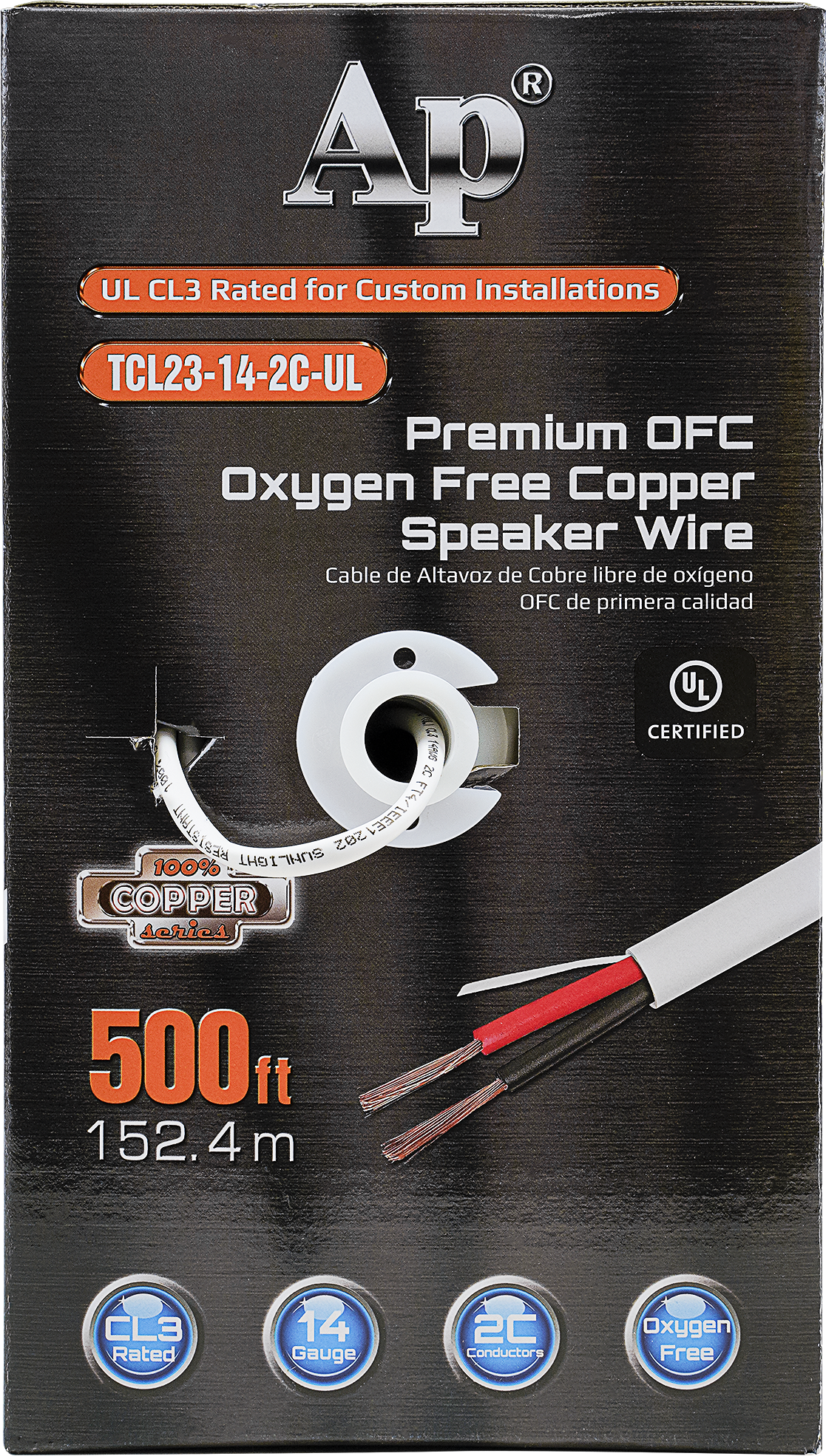 Premium 14 Gauge Oxygen Free Copper Speaker Wire (TCL23-14-2C-UL)