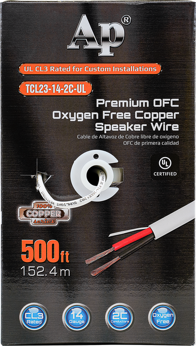 Premium 14 Gauge Oxygen Free Copper Speaker Wire (TCL23-14-2C-UL)
