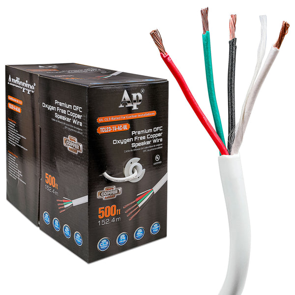 Premium 14 Gauge Oxygen Free Copper Speaker Wire (TCL23-14-4C-UL)