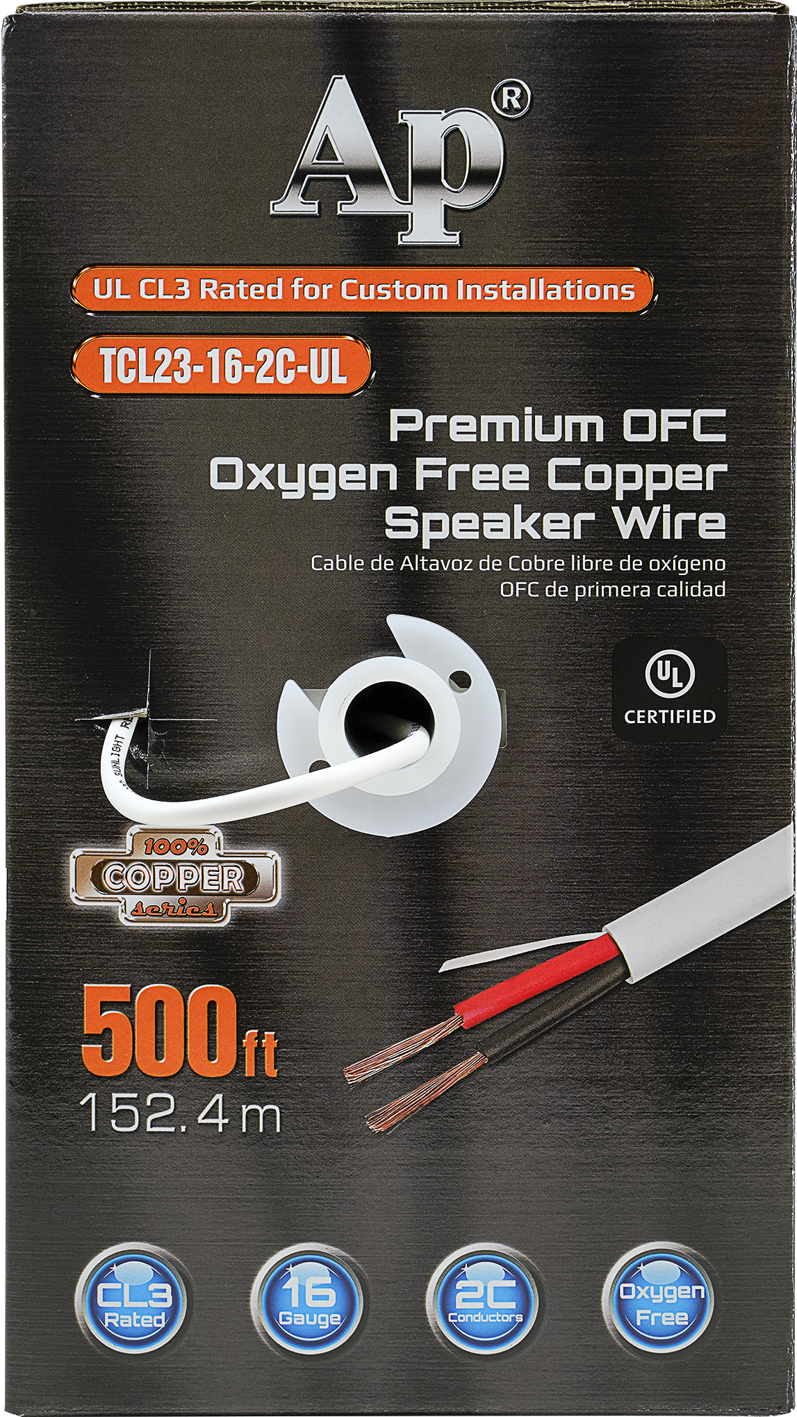 Premium 16 Gauge Oxygen Free Copper Speaker Wire (TCL23-16-2C-UL)