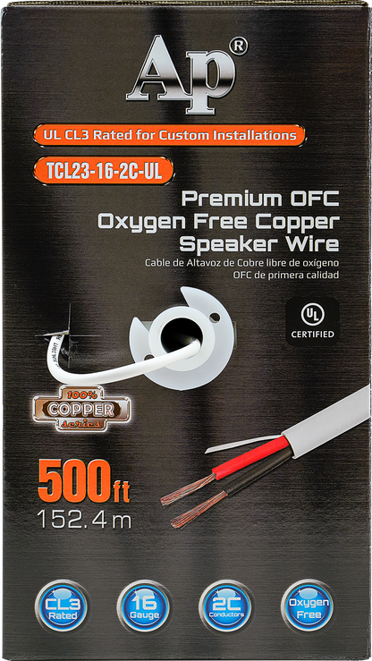 Premium 16 Gauge Oxygen Free Copper Speaker Wire (TCL23-16-2C-UL)