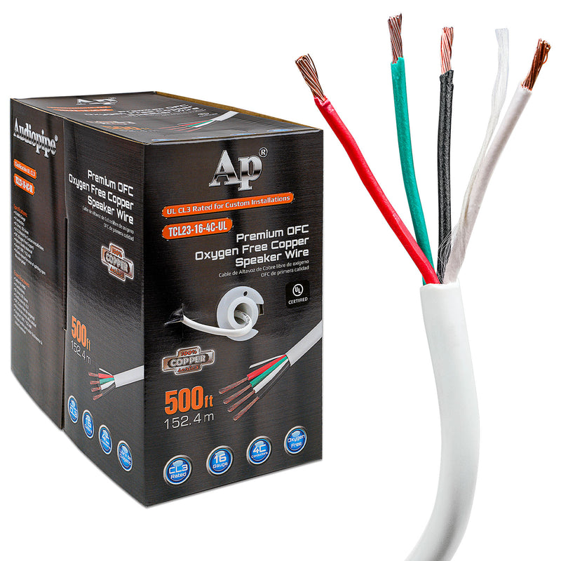 Premium 16 Gauge Oxygen Free Copper Speaker Wire (TCL23-16-4C-UL)