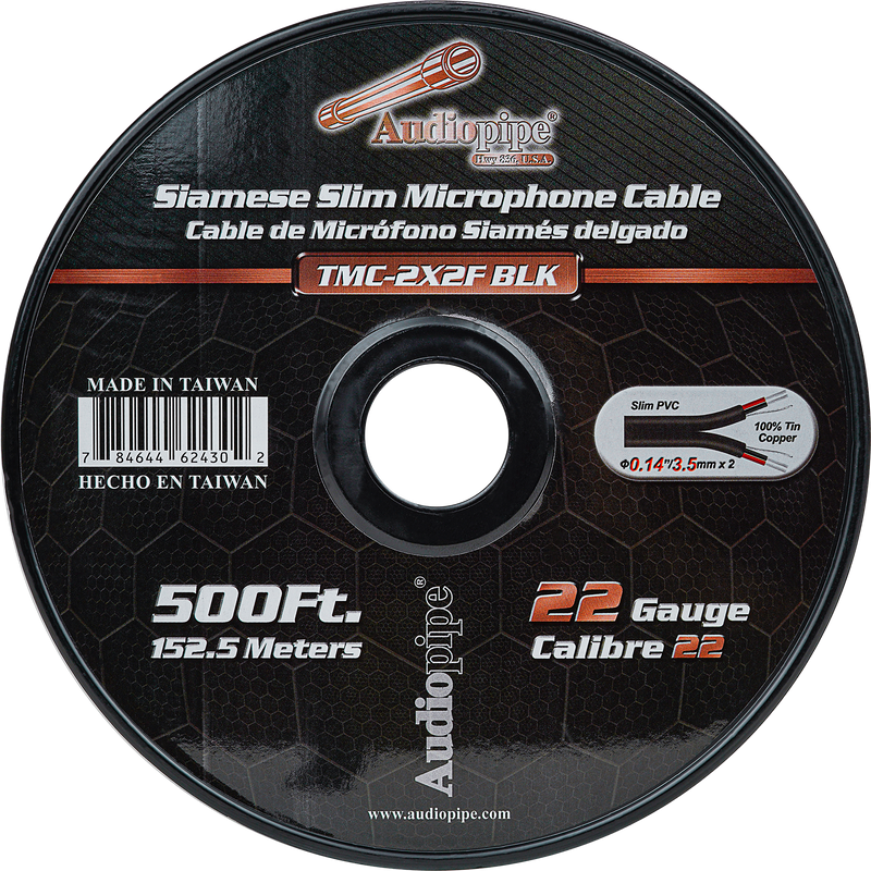 Siamese Slim Microphone Cable (TMC-2X2F-BLK)