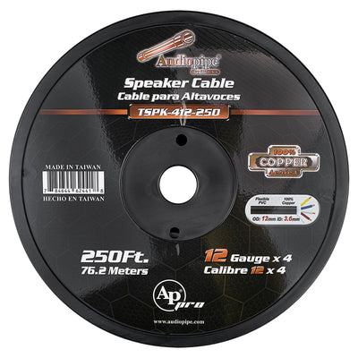 250Ft Speaker Cable, 12 AWG, 4 Conductors (TSPK-412-250)