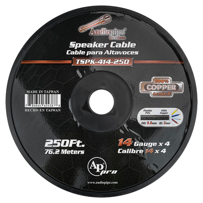 250Ft Speaker Cable, 14 AWG, 4 Conductors (TSPK-414-250)