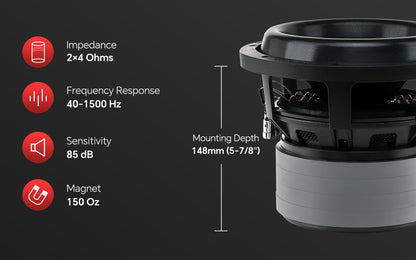 8" Quad Stack Composite Cone Subwoofer (TXX-BDC-IV-8)