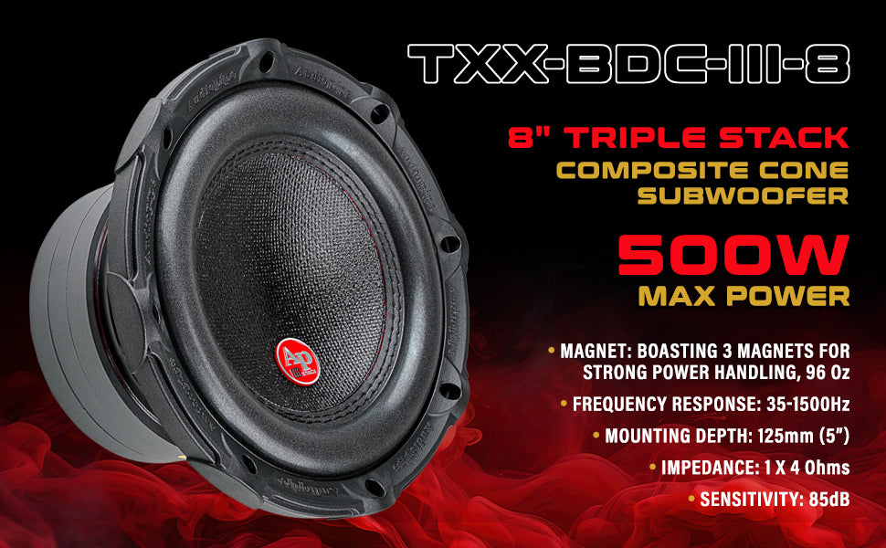 8" Triple Stack Composite Cone Subwoofer (TXX-BDC-III-8)