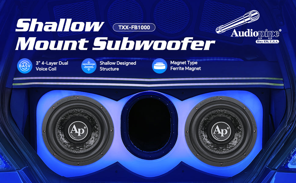10" Shallow Mount Subwoofer (TXX-FB1000), Sold individually
