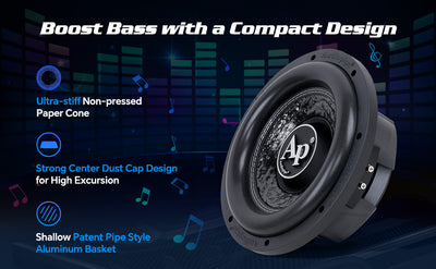 10" Shallow Mount Subwoofer (TXX-FB1000), Sold individually