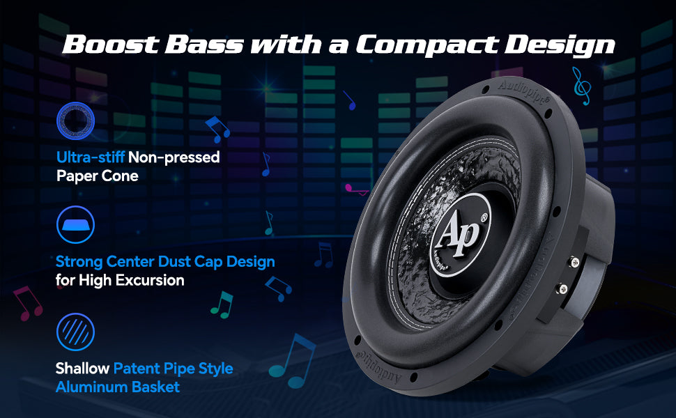 10" Shallow Mount Subwoofer (TXX-FB1000), Sold individually