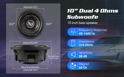 10" Shallow Mount Subwoofer (TXX-FB1000)