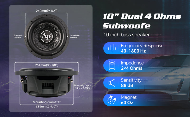 10" Shallow Mount Subwoofer (TXX-FB1000)