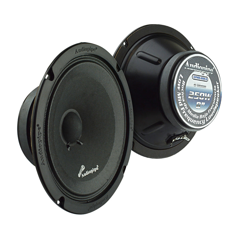 Audiopipe APMB-8SBC Haut-parleur audio de voiture basse fréquence moyenne  250 W 20,3 cm (lot de 8) 
