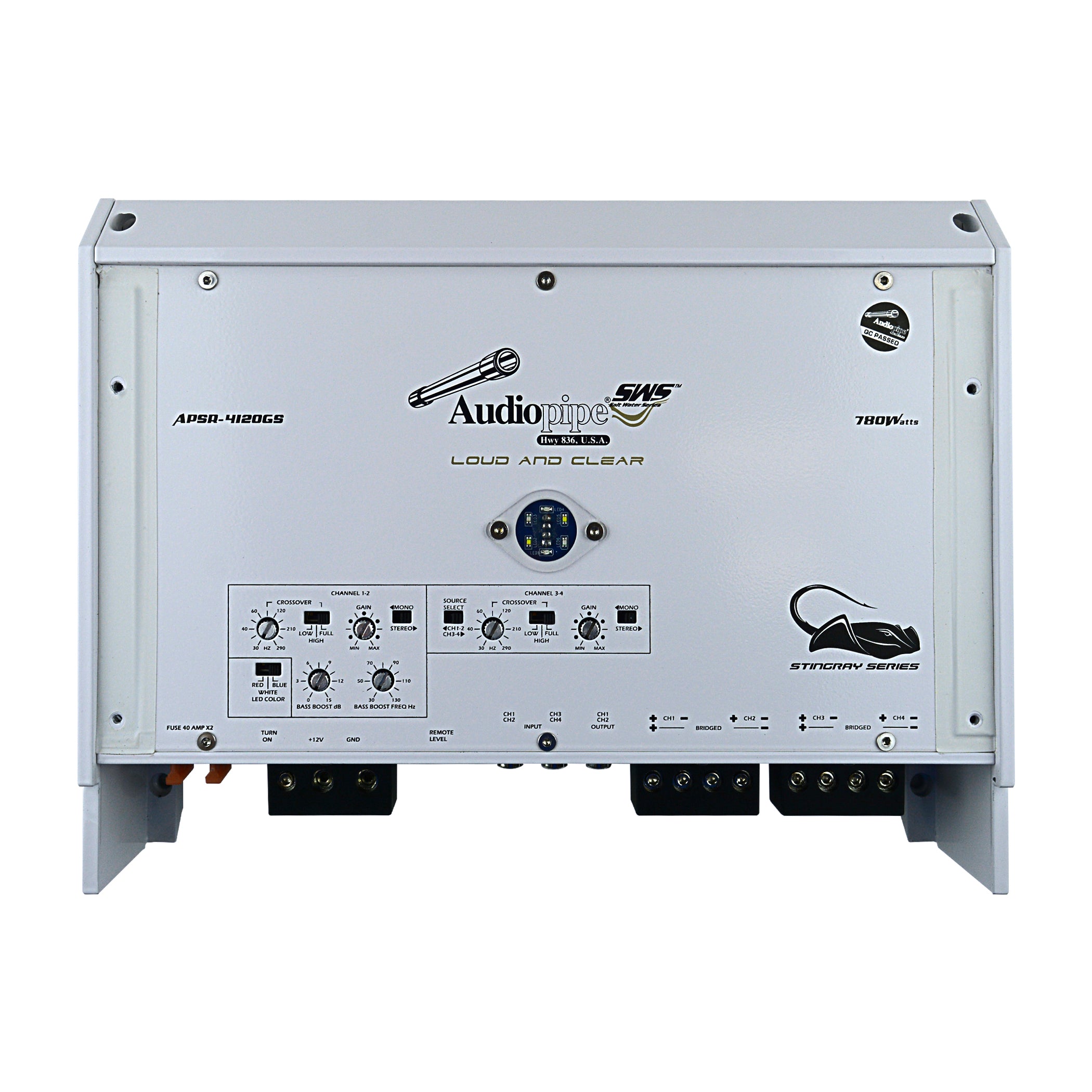 APSR-4120GS - 780W 4-Channel Class D Marine Amplifier