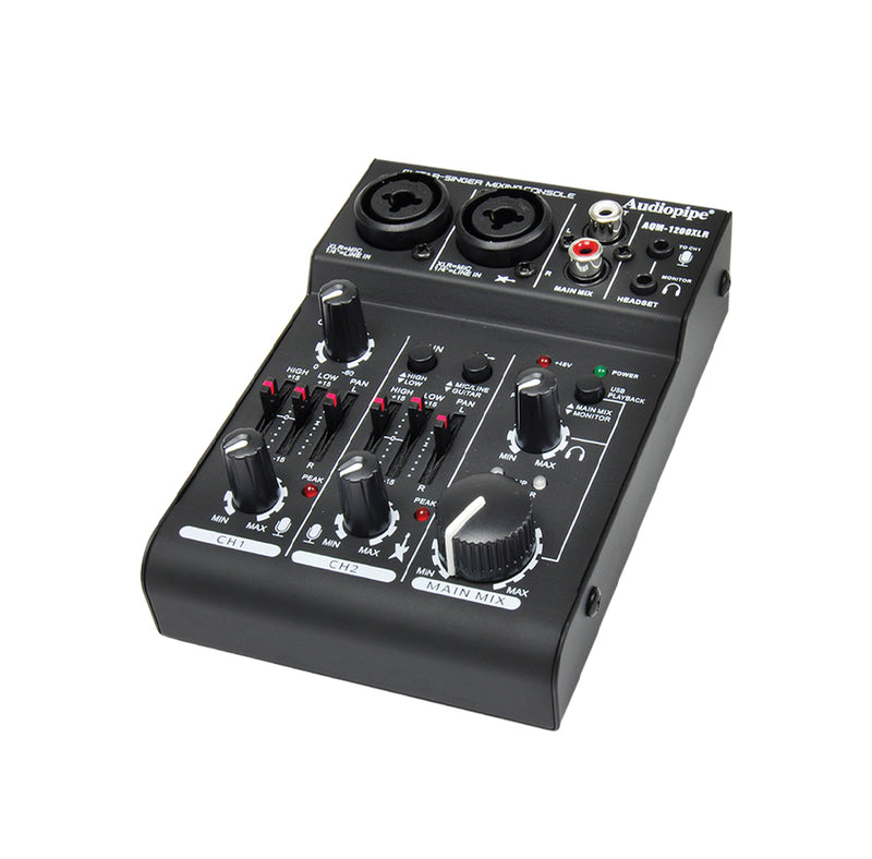 2 Channel Guitar - Singer - Mixing Console (AQM-1200XLR) – Audiopipe