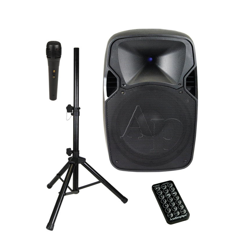 12" Professional Active Loudspeaker, Mic & Stand Combo (DJAP-1254A-CMB)