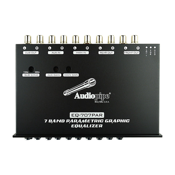 Audiopipe 7 Band Parametric Graphic Equalizer with 9V Line Driver (EQ-707PAR）