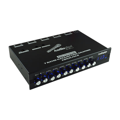 Audiopipe 7 Band Parametric Graphic Equalizer with 9V Line Driver (EQ-707PAR）