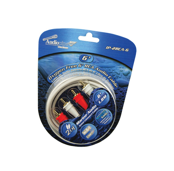 IP-2RCA-6 Oxygen Free 6’ (1.8 m) 2-Channel Marine Grade RCA Audio Cable