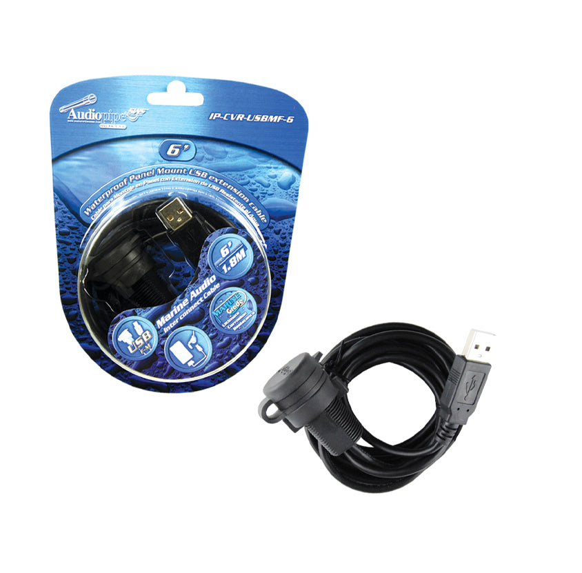 IP-CVR-USBMF-6 Waterproof 6’ (1.8 m) Marine Grade Panel Mount Extension Cable