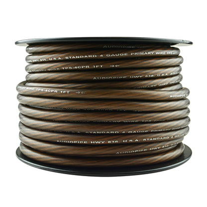 TPS-4CPR-100B - 4 Gauge 100’ 100% Copper Flexible Primary Wire - Black