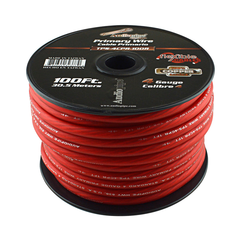 TPS-4CPR-100R - 4 Gauge 100' Copper Flexible Primary Wire