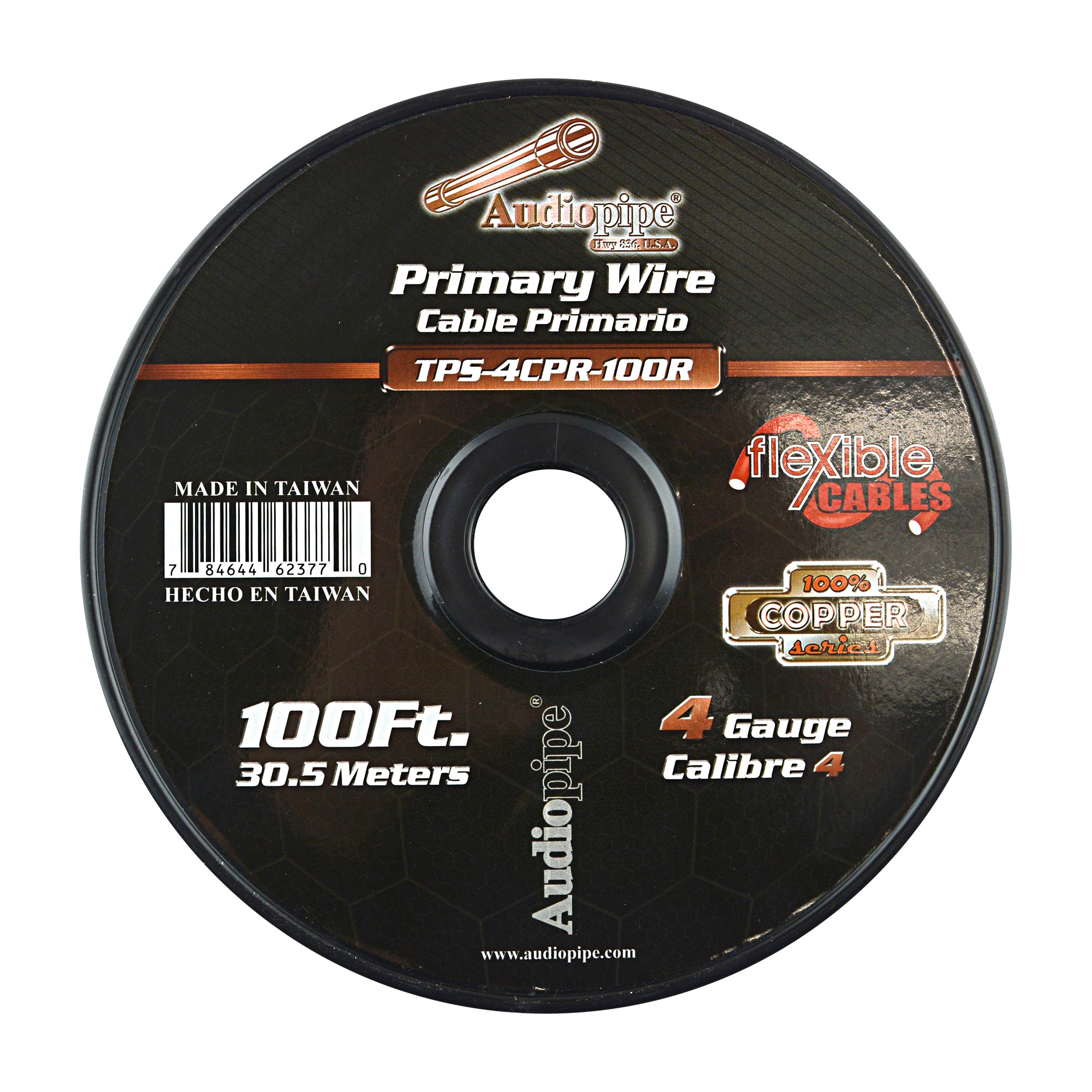 TPS-4CPR-100R - 4 Gauge 100’ 100% Copper Flexible Primary Wire - Red