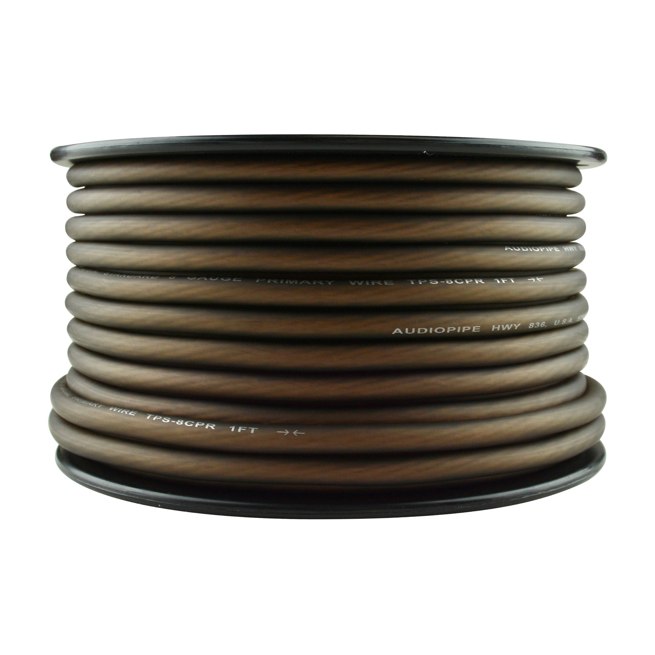 TPS-8CPR-100B - 8 Gauge 100’ 100% Copper Flexible Primary Wire - Black